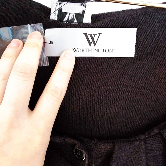 NEW WORTHINGTON BLACK CARDIGAN SWEATER SZ SMALL - Picture 3 of 5